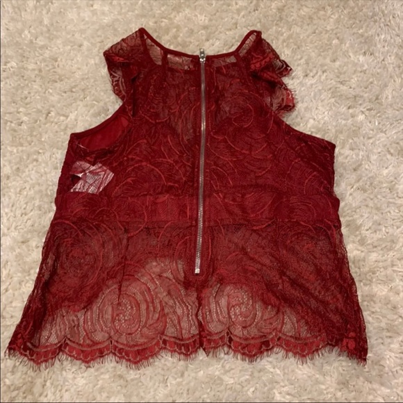 L' Patricia Red Lace Bra Crop Top 👚😍🤗 - Picture 4 of 5